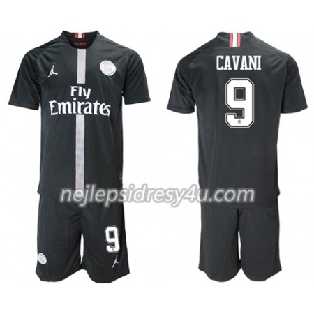 Fotbalový Dres Paris Saint-Germain Cavani 9 Jodan Černá Dětské Alternativní 2018/19
